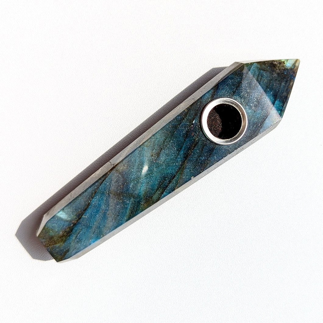 Natural Labradorite Crystal Pipe